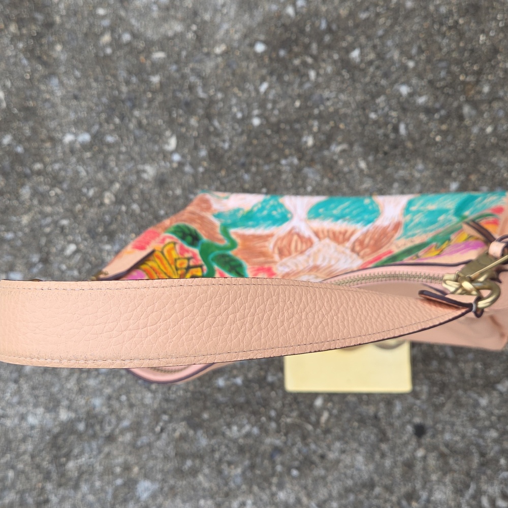 Handpainted Faded Blush Cat and Sunflower Women's Bag. Excellent Used Condition. - Picture 5 of 13